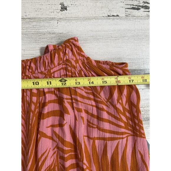 Goa Beachwear‎ By Japna Pink/Orange Palm Leaves Maxi Dress Small - Picture 6 of 8